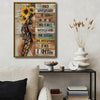 Inspirational I Am The Storm Canvas Print, Black Woman Sunflower Crown Motivational Quote Wall Art