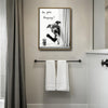 Pitbull Peeking Curtain Are You Pooping Funny Quote Canvas Wall Art Black White Dog Bathroom Wall Decor