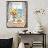 Mediterranean Ocean Window Still Life Canvas Wall Art Floral Quote Summer Home Decor