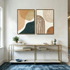 Set of 2 Neutral Arch & Organic Shape Boho Abstract Canvas Wall Art