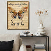 Let It Be Whisper Words of Wisdom Framed Wall Art Vintage Butterfly Music Lyric Print