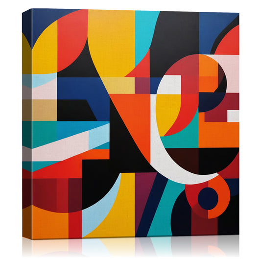 abstract colorful geometric wall art canvas