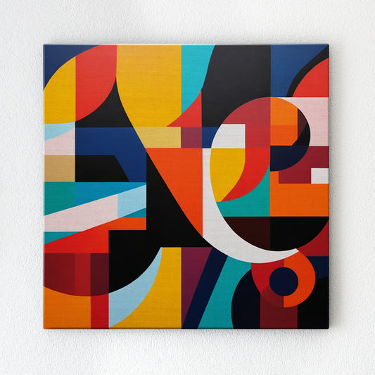 abstract colorful geometric wall art painting