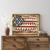 Light Oak Framed Bald Eagle American Flag Art, 4th of July Independence Day Canvas Wall Decor, Ready to Hang Patriotic Home Artwork