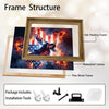Patriotic Bald Eagle with Flaming Star Canvas Wall Art Framed, Light Oak Frame, USA Flag Themed Decor, 4th of July Gift for Veterans & Patriotic Home