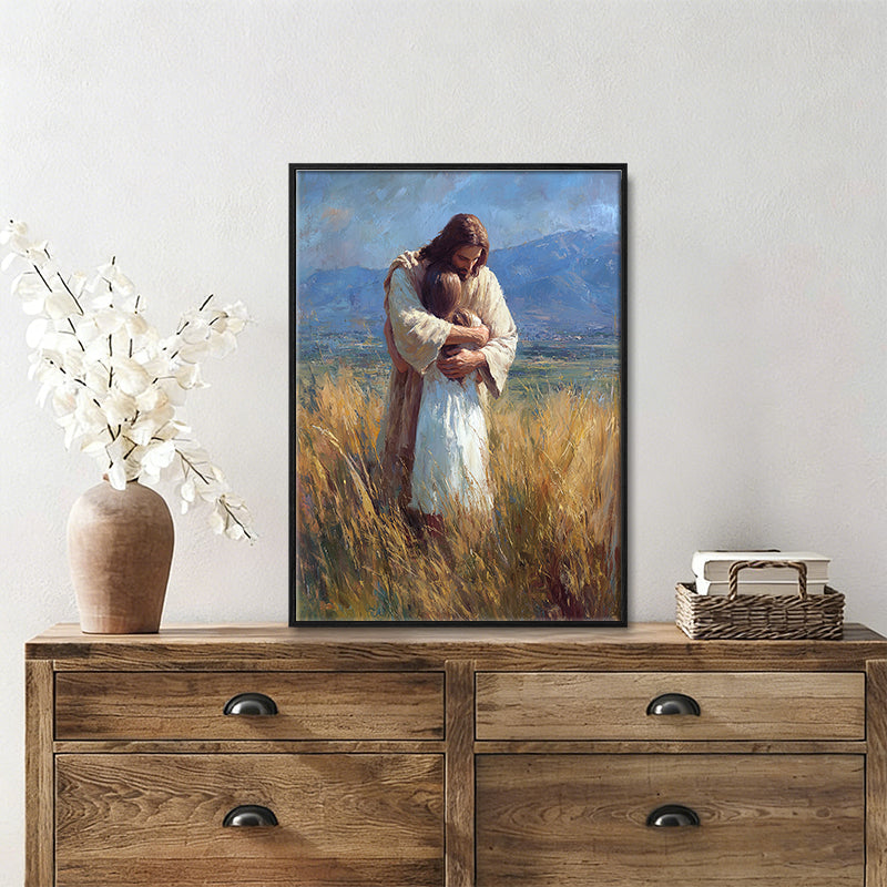 Jesus Christ the lost sheep wall art