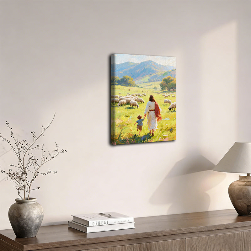 Jesus Christ the lost sheep wall art