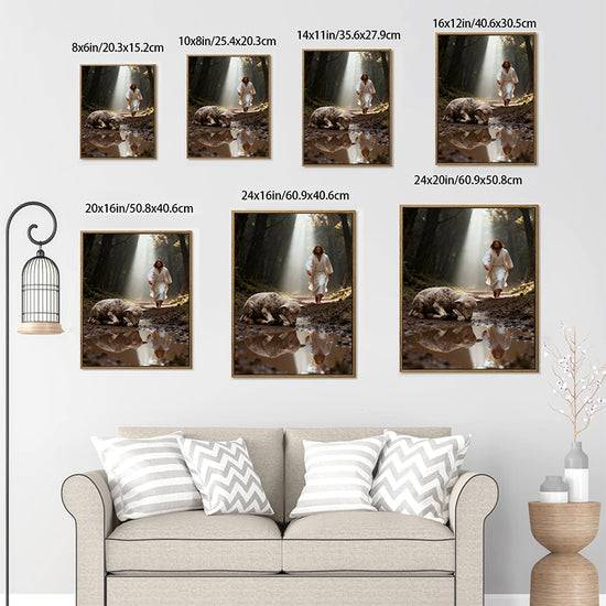 Jesus Christ the lost sheep wall art