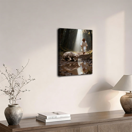 Jesus Christ the lost sheep wall art