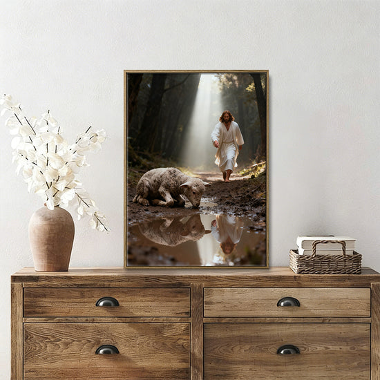 Jesus Christ the lost sheep wall art