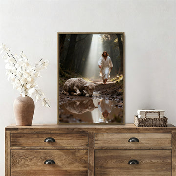 Jesus Christ the lost sheep wall art