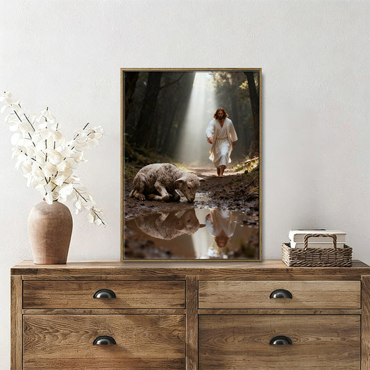 Jesus Christ the lost sheep wall art
