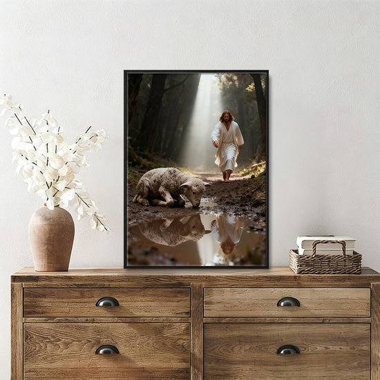 Jesus Christ the lost sheep wall art