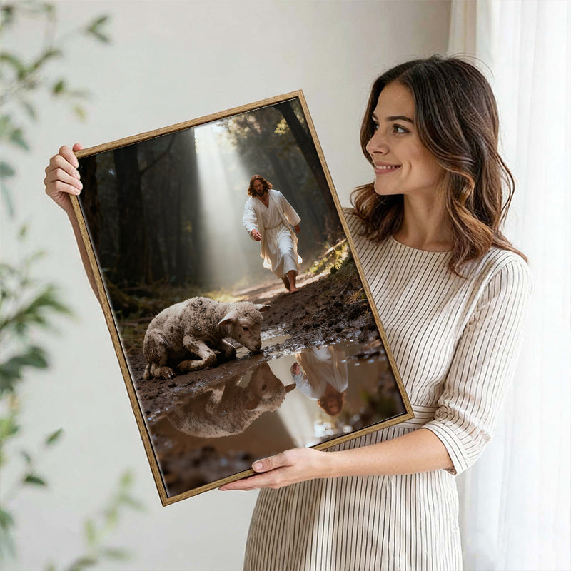 Jesus Christ the lost sheep wall art
