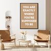 black frame motivational poster wall art canvas in the living room