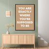 black frame motivational poster art canvas hanging on the wall