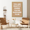 gold frame motivational poster canvas print in the living room