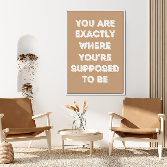 white frame motivational poster canvas print hanging on the wall