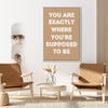 white frame motivational poster canvas print hanging on the wall