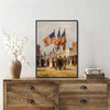 Rustic American Flag Star Wall Decor, Happy Fourth of July Framed Canvas, 4th of July Patriotic Gift for Home & Independence Day Celebration