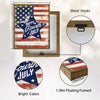 Rustic American Flag Star Wall Decor, Happy Fourth of July Framed Canvas, 4th of July Patriotic Gift for Home & Independence Day Celebration