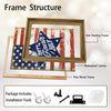 Rustic American Flag Star Wall Decor, Happy Fourth of July Framed Canvas, 4th of July Patriotic Gift for Home & Independence Day Celebration