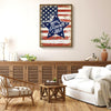 Rustic American Flag Star Wall Decor, Happy Fourth of July Framed Canvas, 4th of July Patriotic Gift for Home & Independence Day Celebration