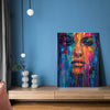 abstract beautiful woman wall art painting on the table