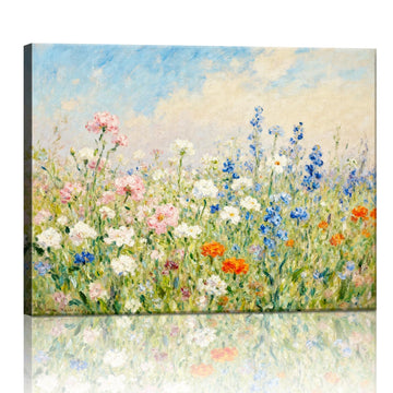 wall art painting depicts a gorgeous sea of ​​flowers