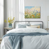wall art canvas painting in the bedroom depicts a gorgeous sea of ​​flowers