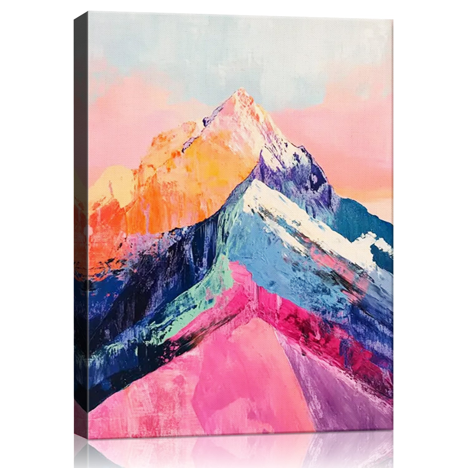 abstract colorful mountains wall art canvas
