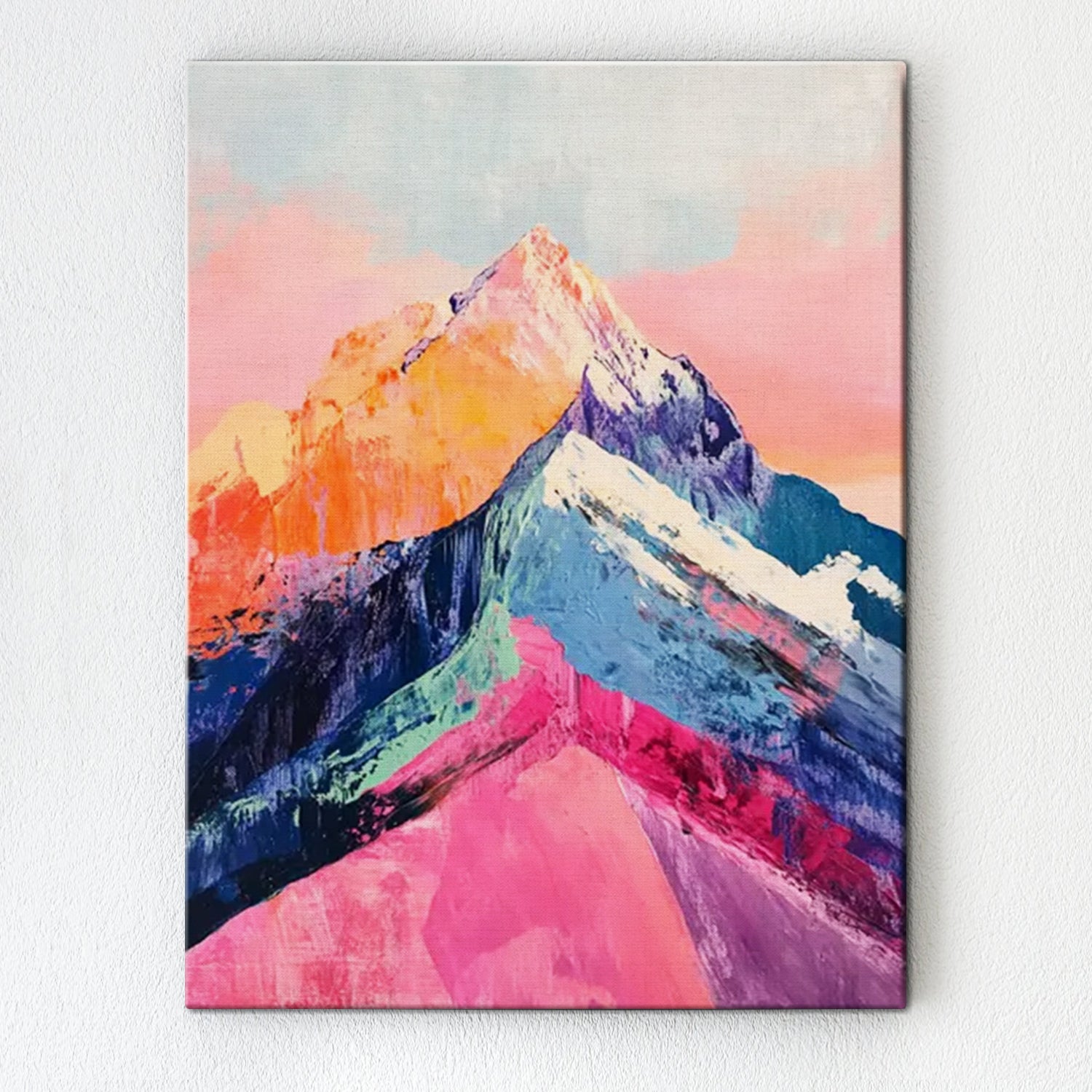abstract colorful mountains wall art painting