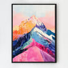 black frame abstract colorful mountains wall art painting in the living room