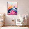 coffee frame abstract colorful mountains wall art painting in the living room