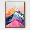 light oak frame abstract colorful mountains wall art painting