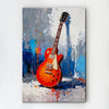 art canvas painting showing a colorful electric guitar