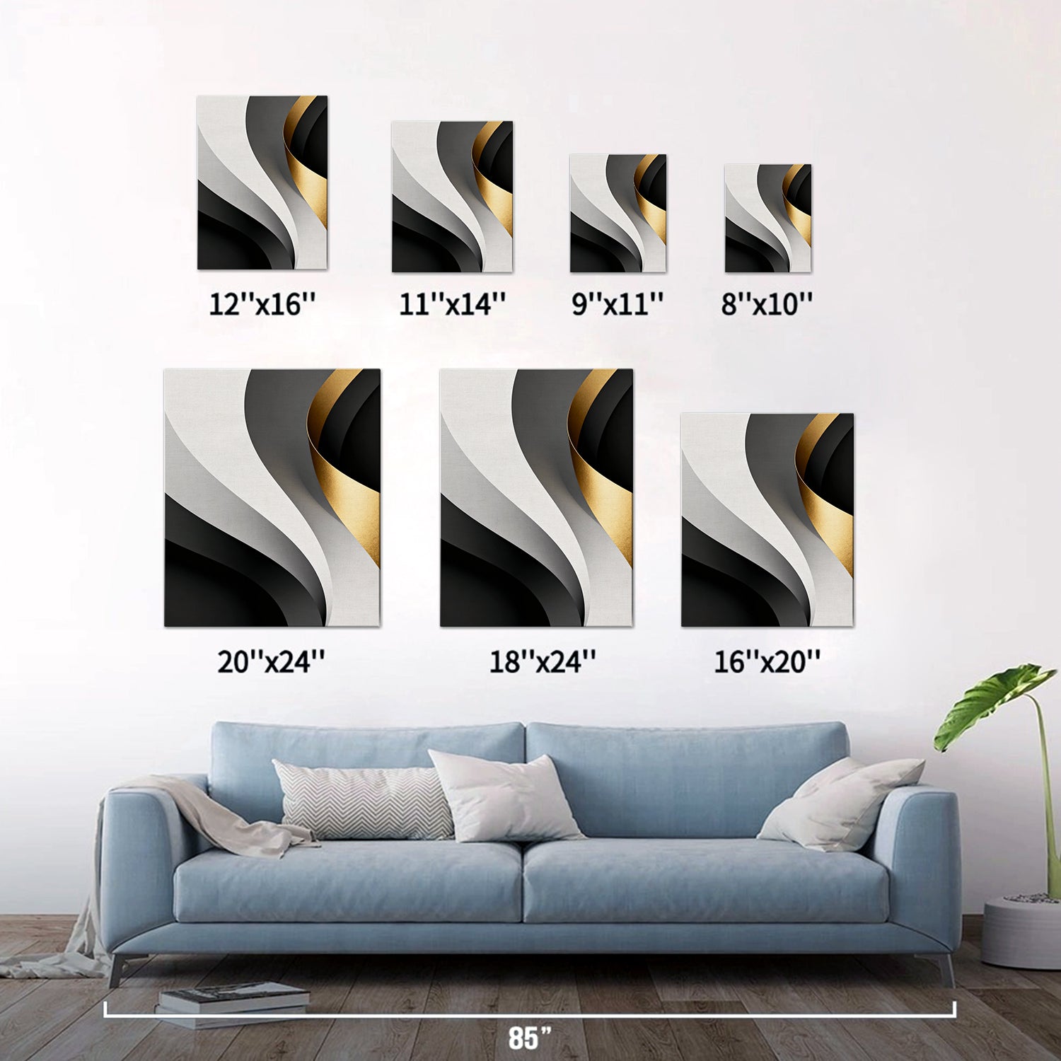 different size wall art canvas modern abstract lines 