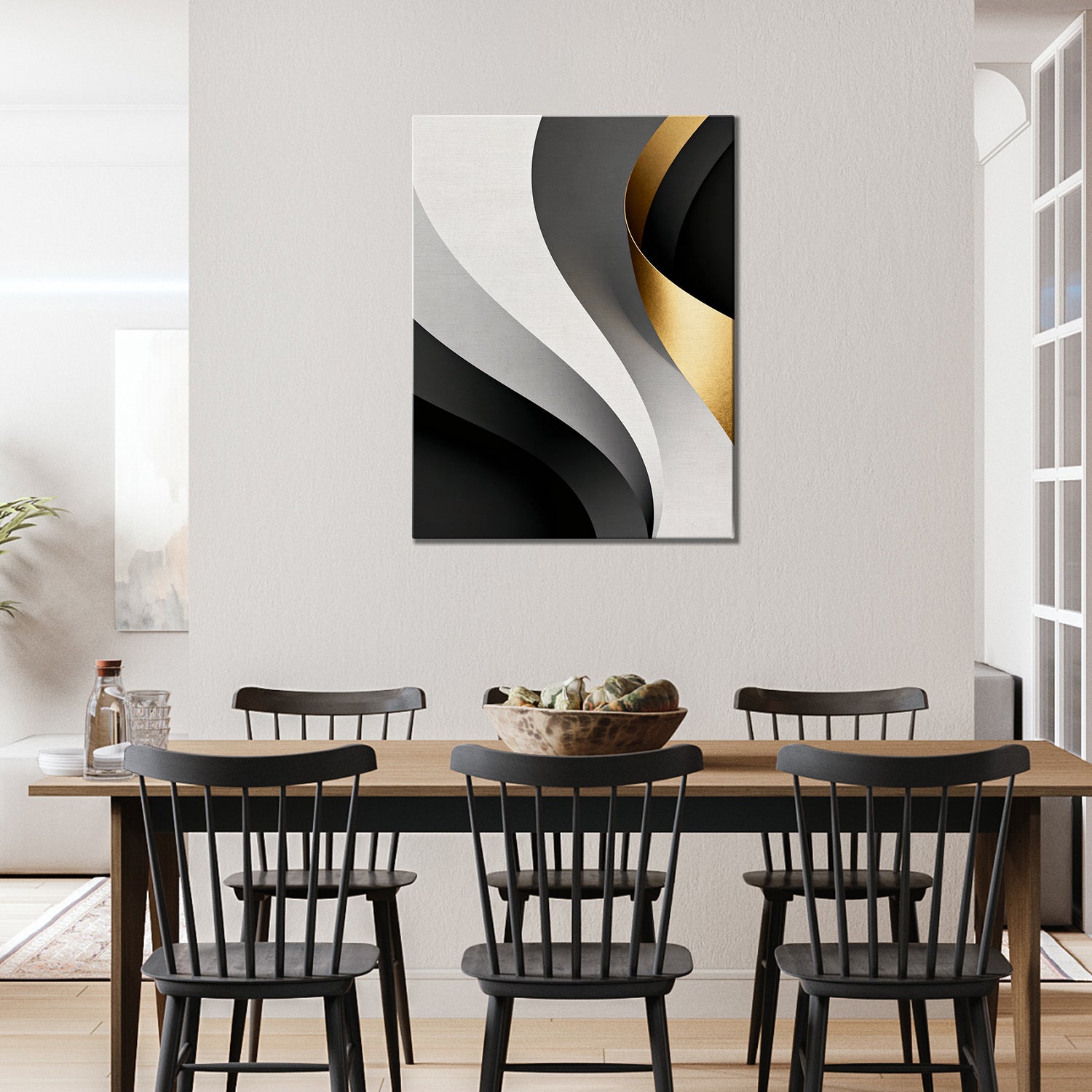 dining room wall art canvas modern abstract lines 