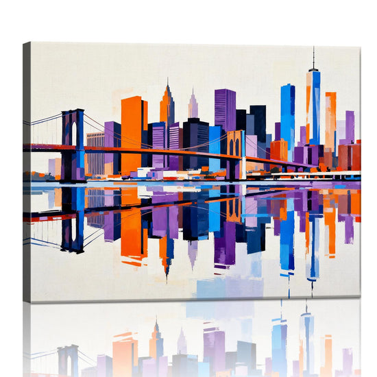 wall art canvas painting depicts city skylines