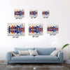 different size wall art canvas painting depicts city skylines