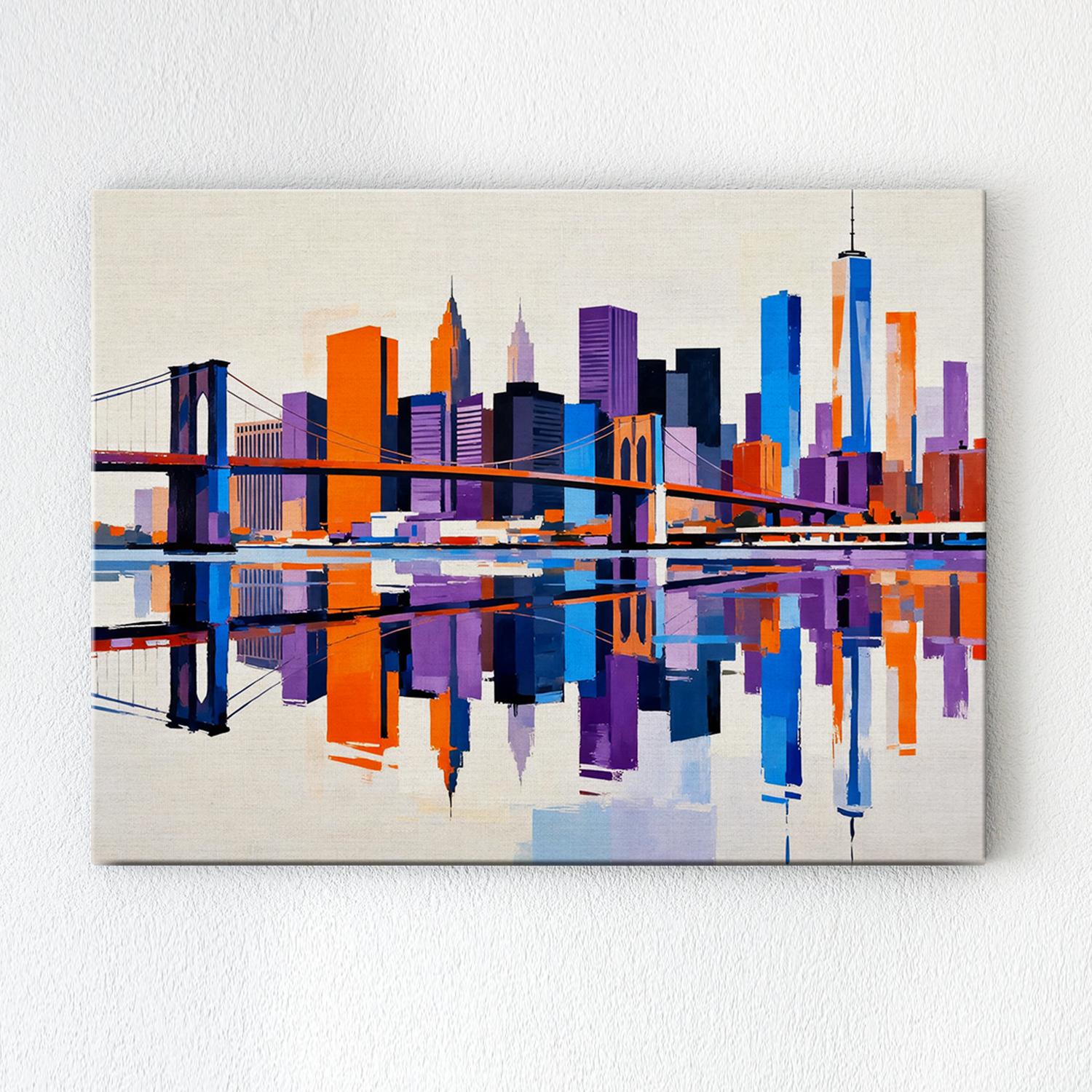 wall art canvas painting depicts city skylines
