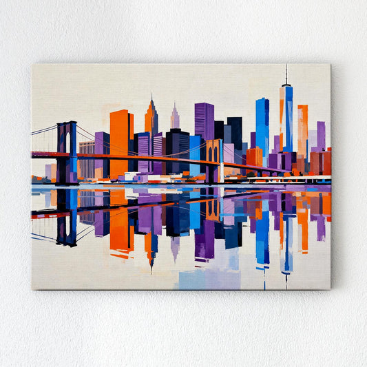 wall art canvas painting depicts city skylines