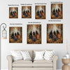 Three Vintage Witches Autumn Misty Forest Halloween Canvas Wall Art