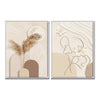 2PC Framed Neutral Abstract Wall Art