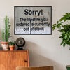 black frame banksys statement canvas print in the living room
