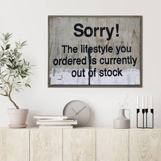 coffee frame banksys statement canvas print in the living room