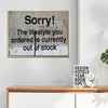 gold frame banksys statement canvas print hanging on the wall