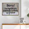light oak color frame banksys statement canvas print in the living room