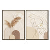 2PC Framed Neutral Abstract Wall Art