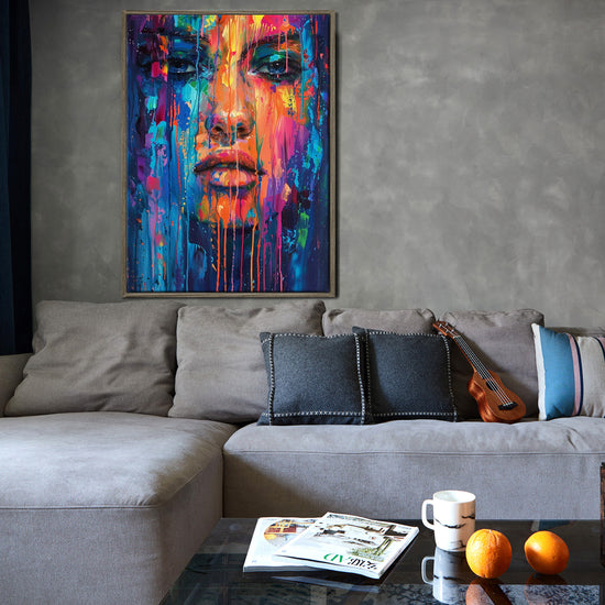 coffee frame abstract beautiful woman art canvas above the sofa
